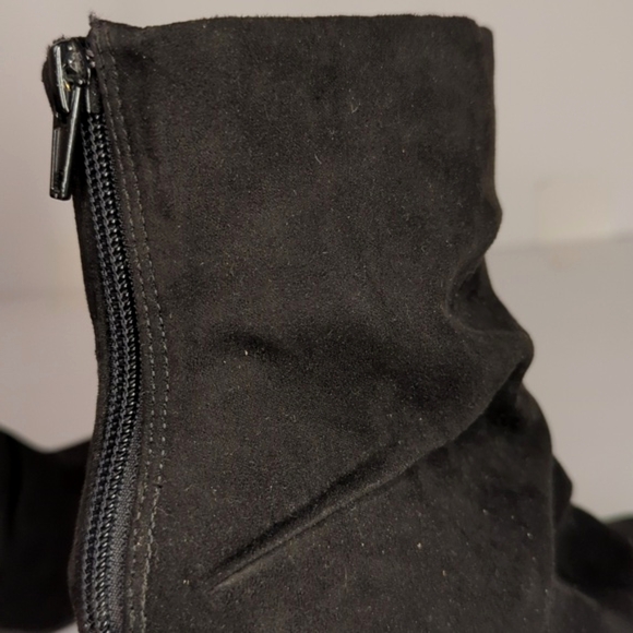 Christian Siriano Black Suede Booties With Metallic Block Heel- Women's Size 7.5 - Picture 7 of 13